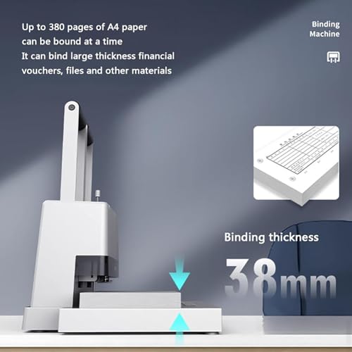 Punzonatrice manuale e rilegatrice per buoni finanziari, spessore fino a 38 mm, diametro di punzonatura 5,2 mm, ideale per presentazioni in ufficio contabilità