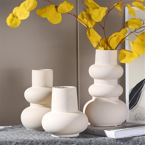Vase en céramique blanc haut de gamme aux lignes en spirale - 4