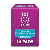 Poise Ultrathin Pads For Bladder Leaks Regular With Wings 14 Count