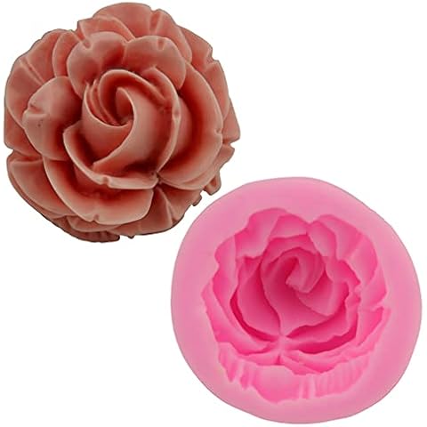 3D Rose Pfingstrose Blume Silikonform Fondant Kuchenform Dekoration Duftende Kerze Seife Gips Form Silikon Blume Kuchenformen Schokoladenform DIY Backen Handwerk Cover