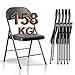 BULAGE Klappstuhl 6er Set Gartenstuhl Klappbar, Wasserdicht Campingstuhl bis 158 KG Metall Klappsessel, Klappstühle für Gäste, Küche, Camping, Schwarz