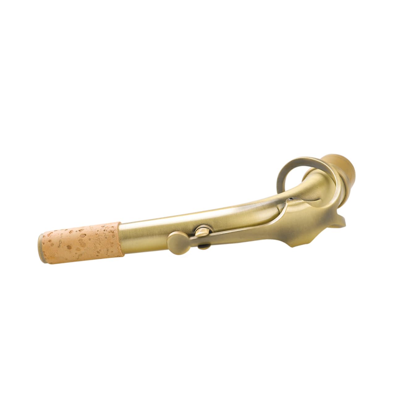 Collo di Sax Contralto in Ottone 24, 5mm Finitura Oro Antica | Giunzione Curva per Strumento, Trattamento Laccato, Aspetto Raffinato, e Insonorizzato