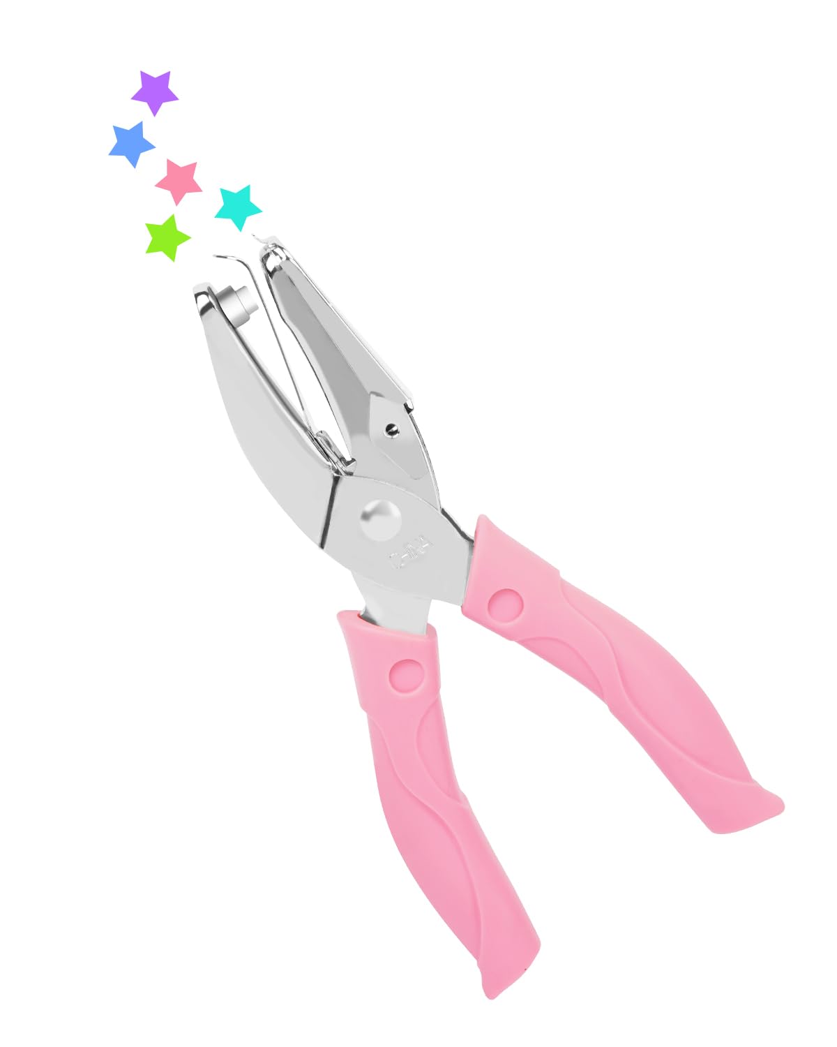 UCEC Star Shape Single Paper Hole Punch, Star-Shape Handheld Hole Paper Puncher, 1 Pack 1/4" Metal Single Mini Hole Papers Punch with Soft-Handled for