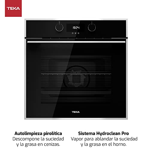 Teka iOVEN P - Horno Pirolítico Multifunción SurroundTemp con Pantalla Táctil y 50 Recetas, Autolimpieza Pirolítica, Teka HydroClean® PRO Automático, Color Cristal Negro con Marco - imagen 2