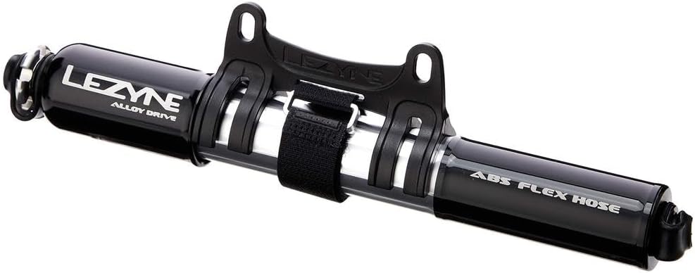 LEZYNE Alloy Drive Bicycle Tire Hand Pump, High Volume 90psi, Presta & Schrader, ABS Flex Hose, Compact Bike Pump