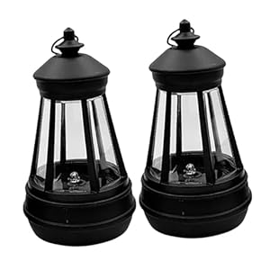 YARNOW 2 Stück Solar-Hängelaterne Schwarz