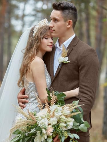 Retro Mens Suit Blazer Tweed Herringbone Suit Jackets Slim Fit Sport Coats Prom Business Casual Tux Wedding Blazers2