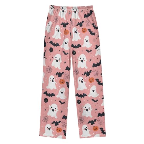 Pink Ghosts Bat Pajama Pants Long Sleep Pants Soft Pajama Bottoms With Pockets2