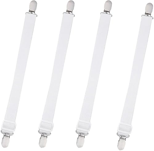 Miniatura 1 de FEimaX Correas de soporte para sábanas, sujetadores de sábanas, clips elásticos ajustables para esquinas de cama, agarradores de sábanas ajustables