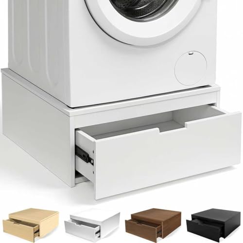 LYASIL Laundry Pedestal, Heavy Duty Wood Washer Dryer Pedestal, 27.5