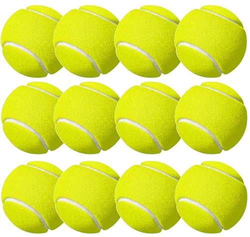 OUTDOORN 12 pelotas de tenis – Competición y entrenamiento – Pelota de tenis amarilla para niños, perros y lavadora