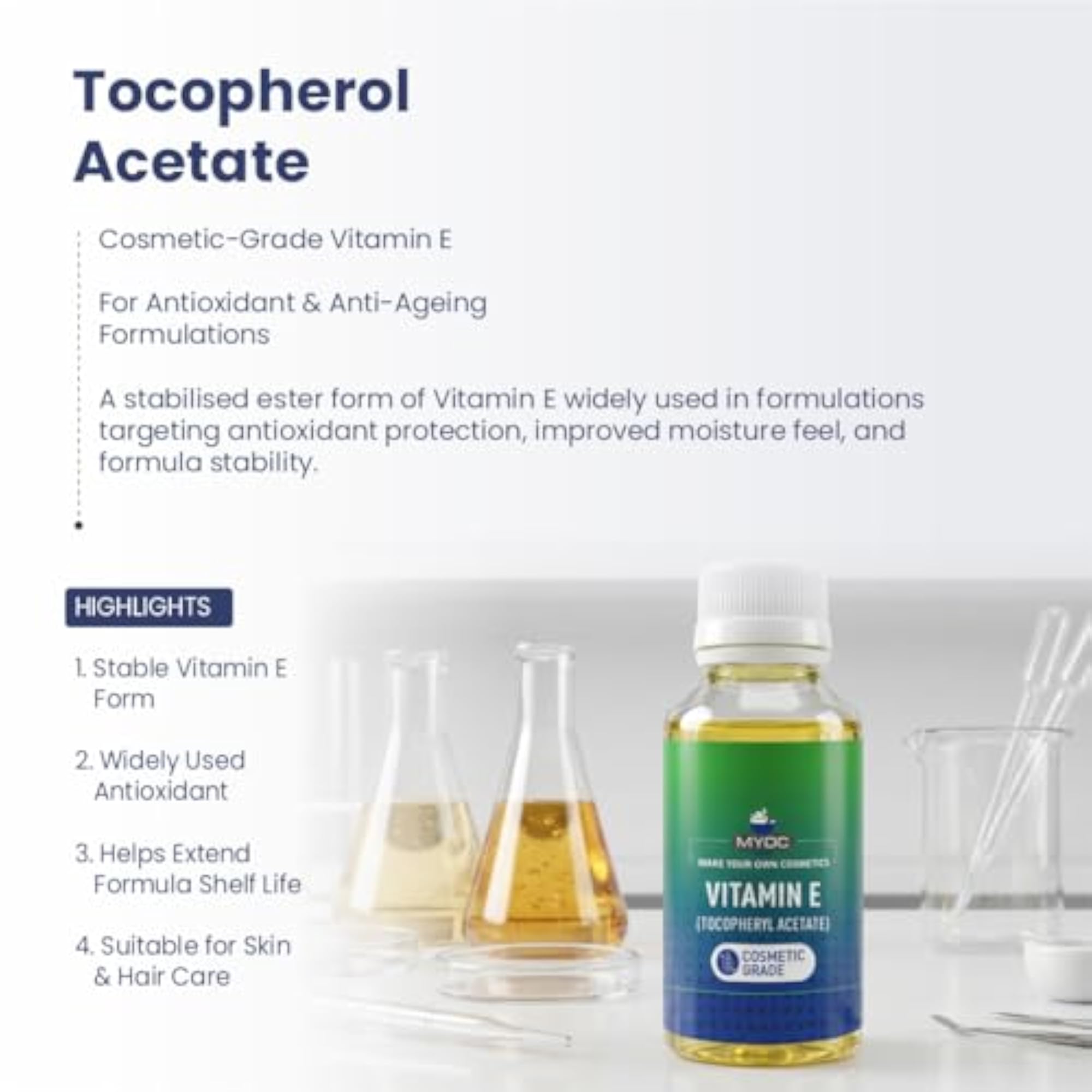 Tocopherol Acetate Vitamin E, Cosmetic Grade Oil
