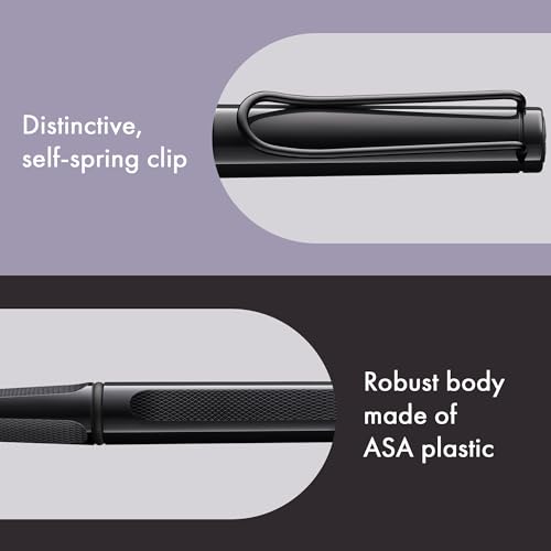 Image of Lamy Safari Meteorite Rollerball Pen with Ergonomic Grip, Line Width M - For Comfortable Writing - Made of Robust ASA Plastic - with Roller Refill M 63 Black