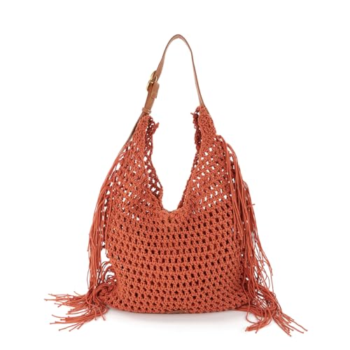Abbacino Bolso de hombro de macramé naranja Naranjas