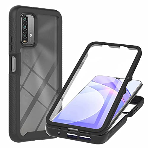 TTNAO Funda para Xiaomi Note 9 4G Case,Resistente a los Arañazos Antichoque Bumper Cases Pet Material Carcasa 360 Grados Protección Case Práctica Protector de Pantalla Incorporado Cover -Negro Cover
