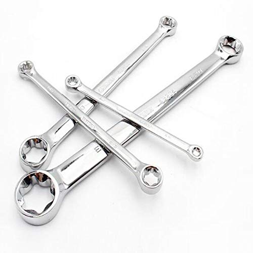 Metric Manual Plated Tools,Ratcheting Wrench, Box End Wrench Tools Set E6 E8 E10 E12 E14 E18 E20 E24 Double Ended Spanner E Torx Star Ratchet Wrench Set