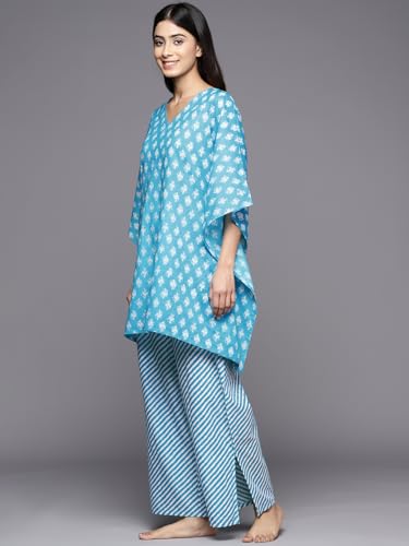 Image of Libas Womens Printed Cotton Night Suit Set for Women | Sleep wear