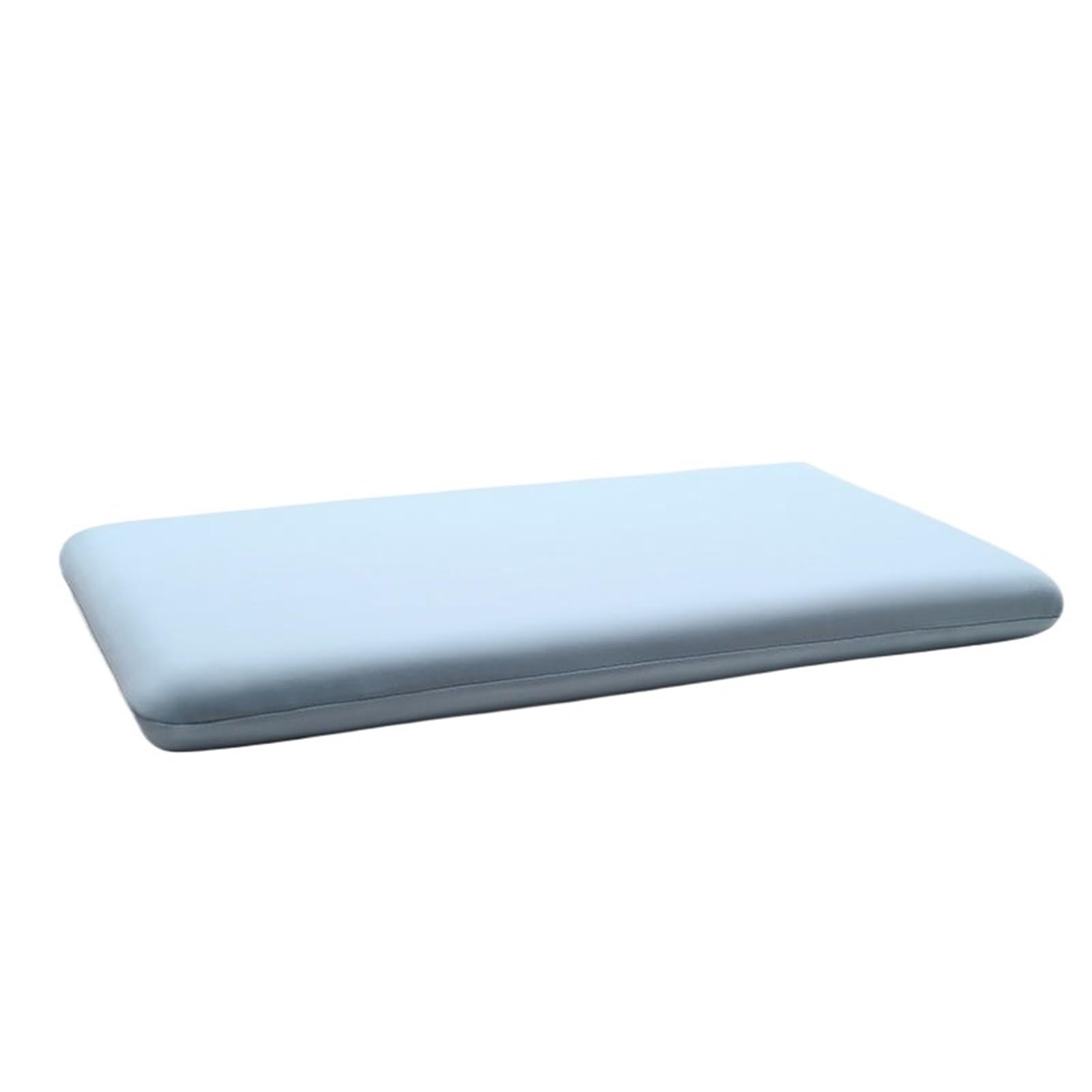 TRRYUIP Latex Pillow Low Pillow To Protect Cervical Vertebra And Help Sleep In Summer Adult Home Ultra-thin Memory Foam Soft Core(Light blue)