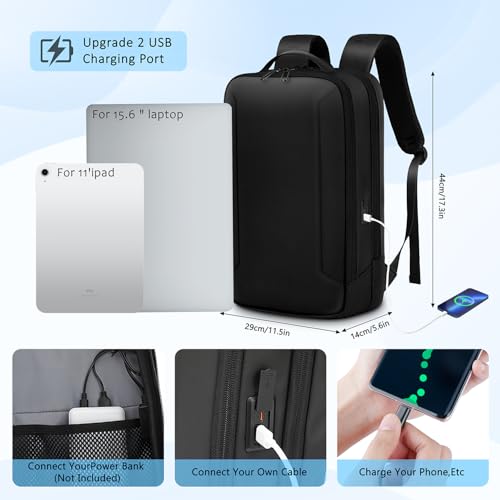 Slim Laptop Backpack for Men, Smart Business Backpack with Scratch Resistant Shell,Commute Backpack Waterproof fit 15.6 Inch Laptop with 3.0 USB,Ideal for Working,Travel, Commuting, Daily3