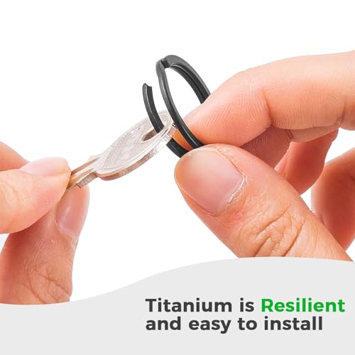 Image of FEGVE Titanium Flat Split Jump Rings for Keys, Jewelry & Pet ID Tags