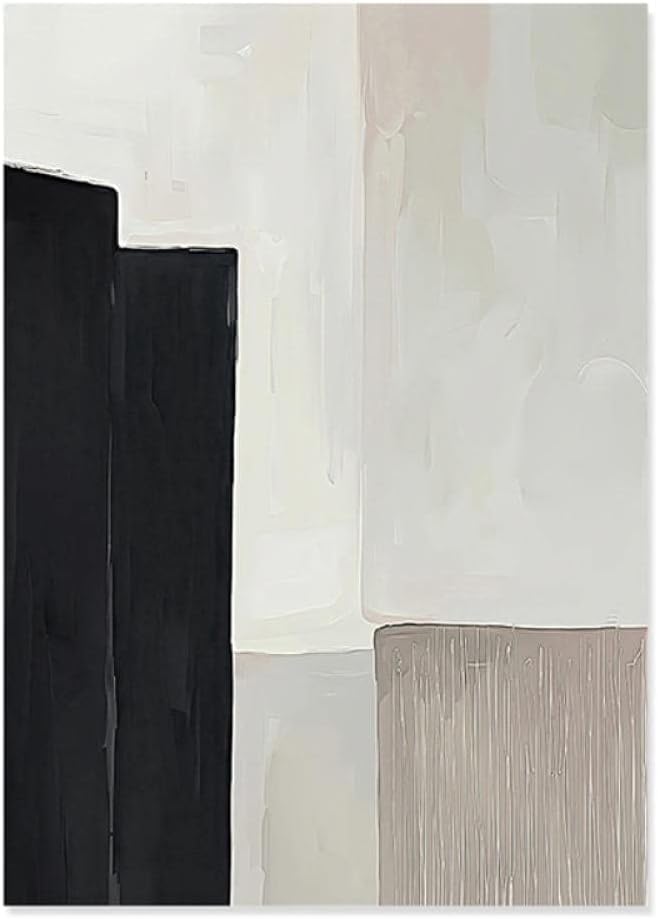 BPA® 2Pcs Abstract Black And Beige Oil Prints Canvas Painting Wall Decoration 50X70Cm No Frame