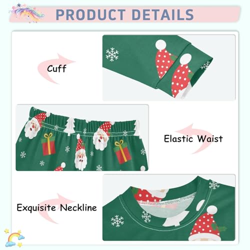 Pajama Sets Long Sleeve Santa Claus Trees Soft Comfy Sleepwear 2 Piece PJS 3-8T4