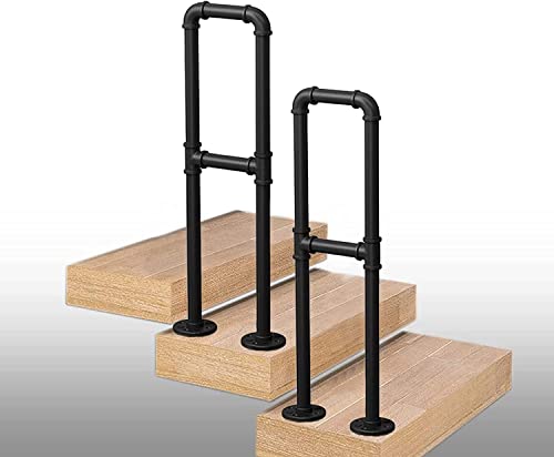 Rampe d'escalier noire en U pour sécuriser votre terrasse extérieure