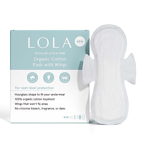 Lola Organic Cotton Pads, 60 Count - Ultra Thin Pad With Wings, Cotton Organic Pads For Women, Hsa Fsa Approved Products Feminine Care, Regular #TOP30