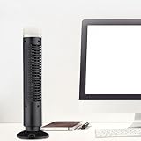 Bladeless Tower Fan, 90 Degree Oscillating Quiet USB Tower Fan with Light, Mini Desktop Fan, Student Office Home Standing Fan. Black (Black) - Image 5