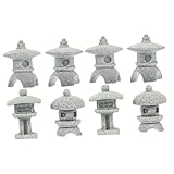 Kisangel 8 Stck. Teiliges Pagoden Modell Leichte Japanische Steinlaternen Wetterfeste Miniatur...