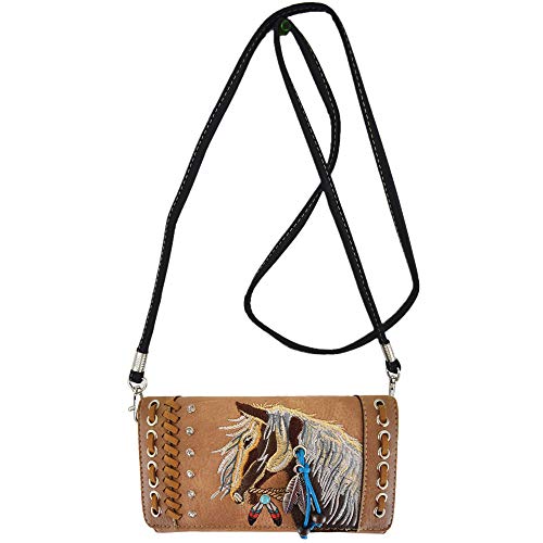 Image of Tooled Leather Laser Cut Western Style Horse Cowgirl Purse Country Totes Women Handbag Everyday Shoulder Bags Wallet Set