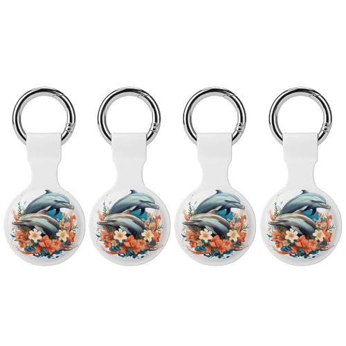 Funda para Airtag Dolphins evita pérdidas y roturas protector con llavero seguro 4 unidades