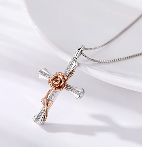 Collier croix femme argent sterling 925 pendentif jiamiaoi luxe