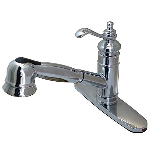 Kingston Brass GSC7571TL Gourmetier Templeton 8-Inch Centerset Single Handle Kitchen Faucet with Pull-Out Wand, Polished Chrome by Kingston Brass - Used condition - CA$87.54