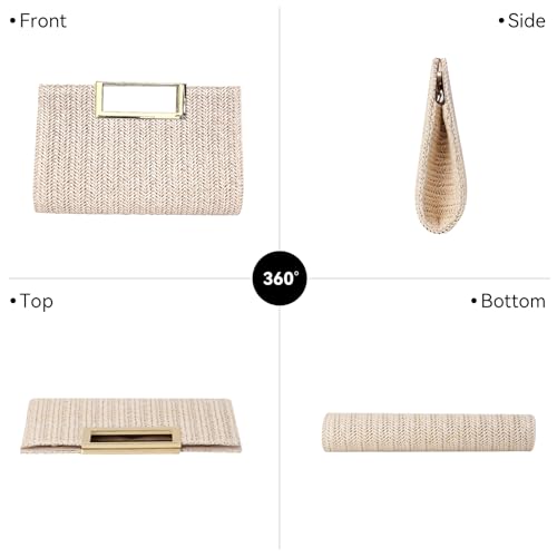 Bolso de mano tejido de rafia para mujer miniatura 3