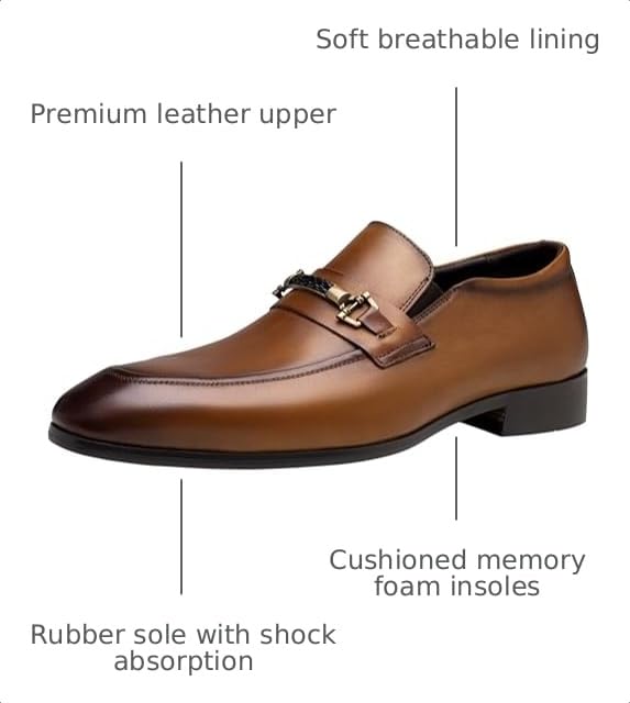 Image of Jousen Men's Penny Loafers Slip On Dress Business Shoes