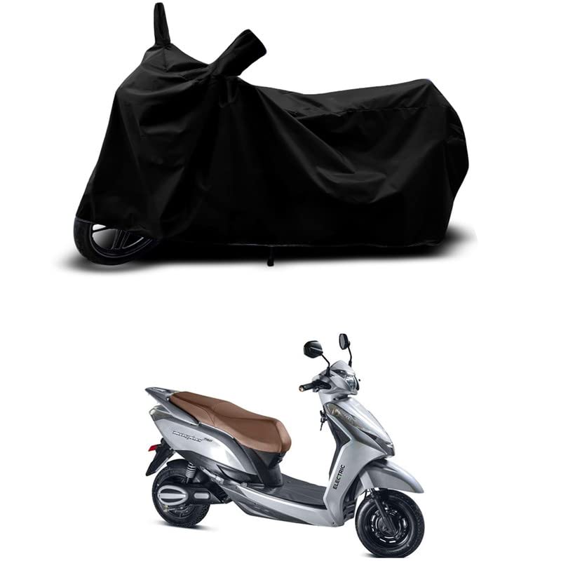Image of 100% Scratchproof /UV-Rays /Heat Protection /Birds Dropping /Water Resistant /Dust Proof /Waterproof /Full Bike Scooty Two Wheeler Body Cover Compatible for Ampere Magnus Pro All Varients[Black]