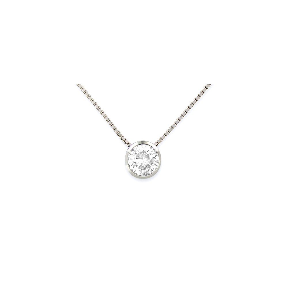 Completo Parure Collana e Orecchini Punto Luce in Argento 925 Rodiato oro Bianco