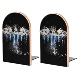 Bald Eagle of America Patriot Large Wooden Bookends Trendy Decorative Book Stand for Home and Office