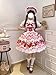 Cuteighteen Lolita Dress Teens Cute Strawberry Sleeveless Japanese Kawaii Fashion Princess Party Anime Cosplay Junior Dresses (US, Alpha, Small, Regular, Regular, Pink)