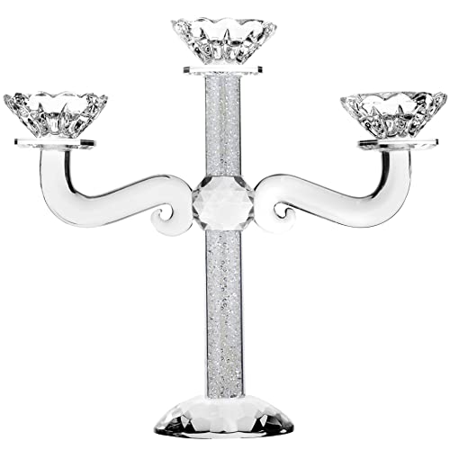 Crystal Candelabra Candle Holders for Candlesticks - Crystal 9.8
