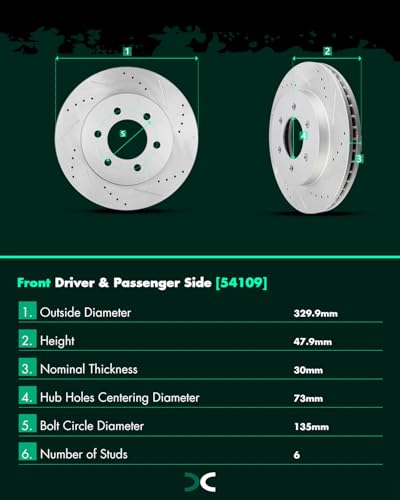 Image of SCITOO Front 12.99 inch Brake Pads and Rotors Kits Fit For Ford F-150 2004-2008,For Lincoln Mark LT 2006-2008