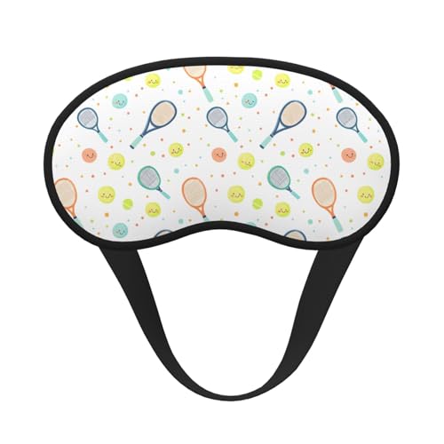 Antifaz para dormir para mujeres y hombres, bonito estampado de raqueta de tenis, cómoda banda elástica, opacas, para viajes, para dormir en avión, para dormir de noche, para siesta y juegos de fiesta