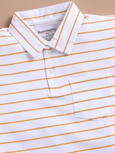 Image of Bumchums Boys Casual Regular Fit Polo Half Sleeve T-Shirt for Kids, Boys, Striped Printed