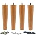 WEICHUAN Round Solid Wood Replacement Sofa Couch Chair Ottoman Loveseat Coffee Table Cabinet Furniture Wood Legs(10" Set of 4)