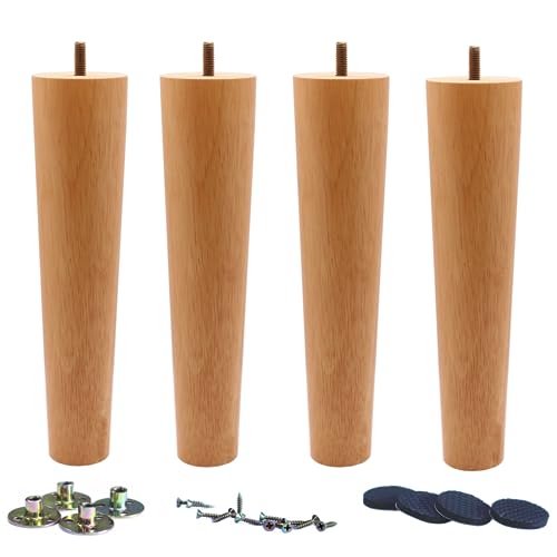 WEICHUAN 10 inch Solid Wood Furniture Sofa Chair Ottoman Dresser Coffee Table Cabinet Couch Legs Heavy Duty(10' Straight Set of 4)