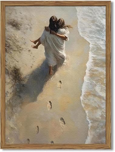 Jesus Hugging Woman Wall Art Beach Theme
