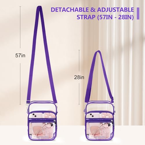 Image of Blvornl Clear Crossbody Bag with Adjustable Shoulder Strap, Stadium Approved PVC Purse Bag, Messenger Bag