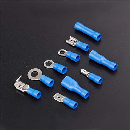 Davitu 720Pcs Assorted Insulated Electrical Wire Terminals Crimp Connector Spade Ring Set Red Yellow Blue 3 Colors