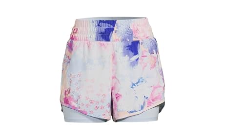 Avia Activewear Women's Running Shorts with Bike Liner (as1, Alpha, l, Regular, Regular, Floral Gem)
